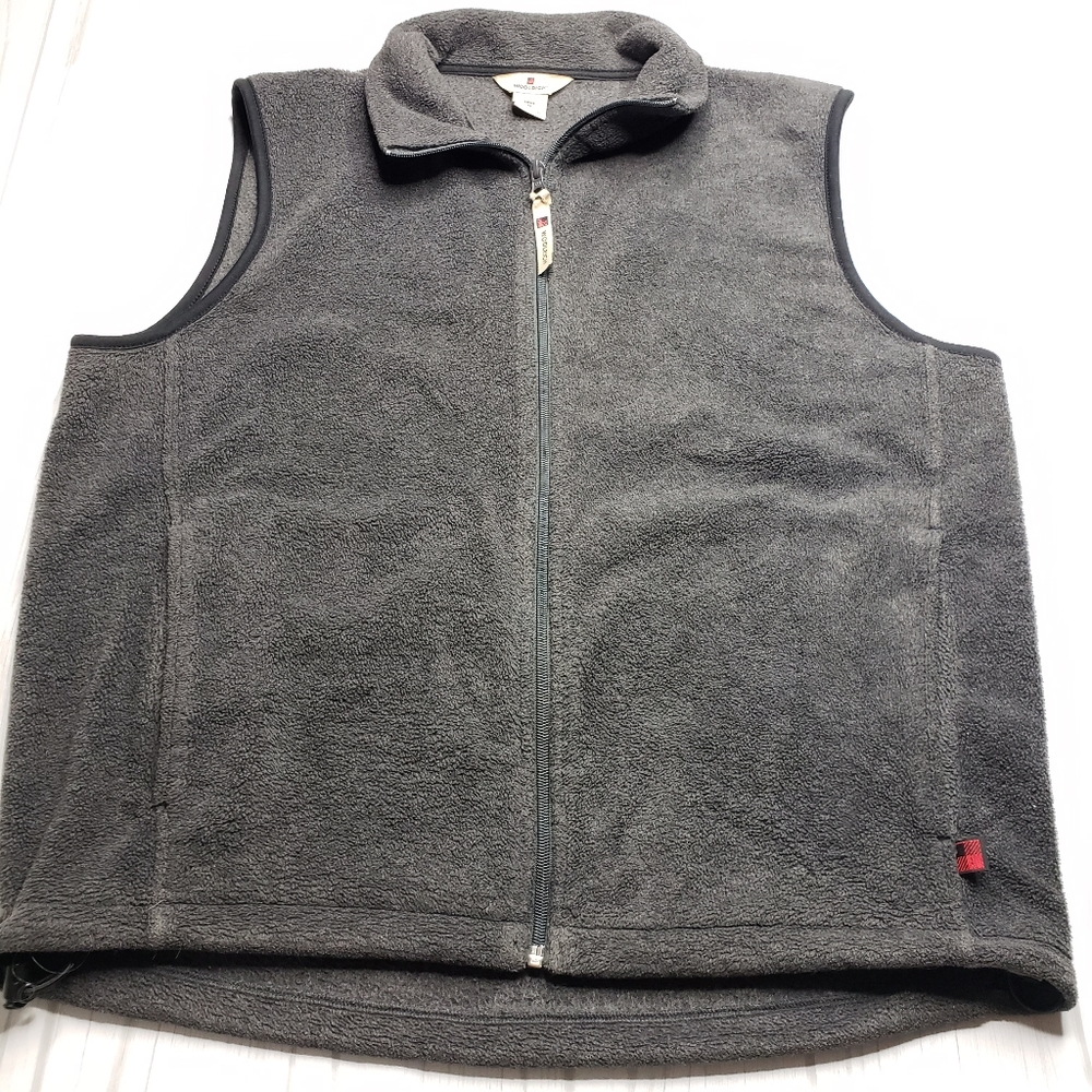 Woolrich Mens Charcoal Grey Fleece Zip up Vest Med